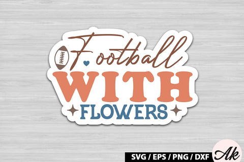 Football with flowers Retro Stickers SVG akazaddesign 