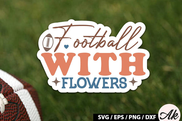 Football with flowers Retro Stickers SVG akazaddesign 