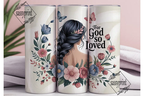 For God So Loved Tumbler Wrap Sublimation sassyprint 