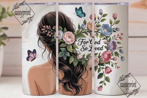 For God So Loved Tumbler Wrap Sublimation sassyprint 