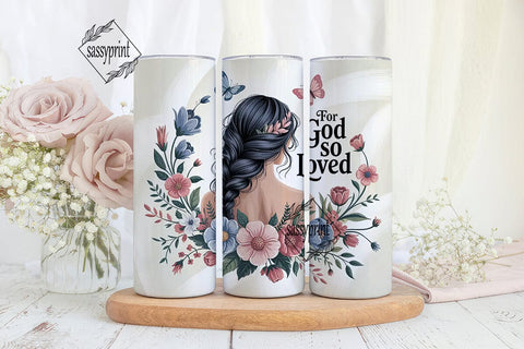 For God So Loved Tumbler Wrap Sublimation sassyprint 