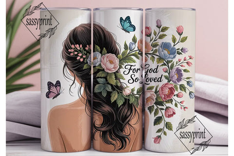 For God So Loved Tumbler Wrap Sublimation sassyprint 