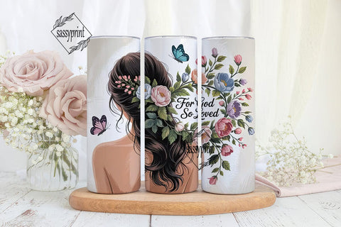 For God So Loved Tumbler Wrap Sublimation sassyprint 
