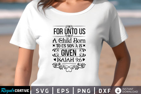 For unto us a child born Svg Design SVG Regulrcrative 