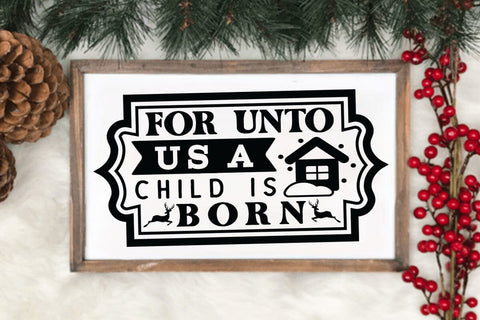 For unto us a child is born SVG Angelina750 