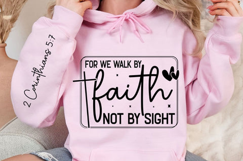 For We Walk By Faith Sleeve SVG Design SVG Regulrcrative 
