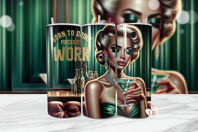 Forced To Work Sarcastic Retro Housewife Tumbler Wrap Sublimation BijouBay 