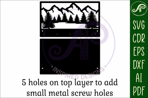 Forest and mountains Key holder designs for wood and metal SVG APInspireddesigns 