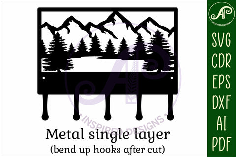 Forest and mountains Key holder designs for wood and metal SVG APInspireddesigns 