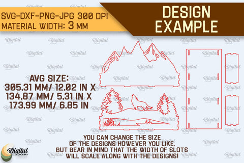 Forest Animal Candle Box Laser Cut. Candle Holder SVG SVG Evgenyia Guschina 
