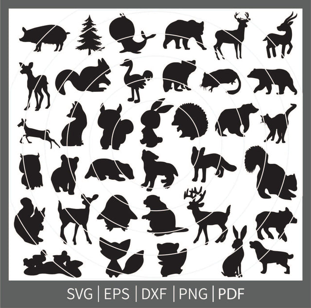 Forest Animals Silhouettes, Woodland animals svg, Boho Woodland Animals, Moose Svg, Wilderness SVG Bundle, Owls Svg, animal silhouette png SVG Dinvect 