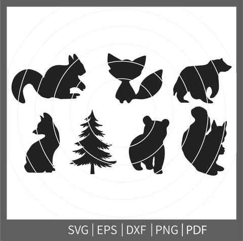 Forest Animals Silhouettes, Woodland animals svg, Boho Woodland Animals, Moose Svg, Wilderness SVG Bundle, Owls Svg, animal silhouette png SVG Dinvect 