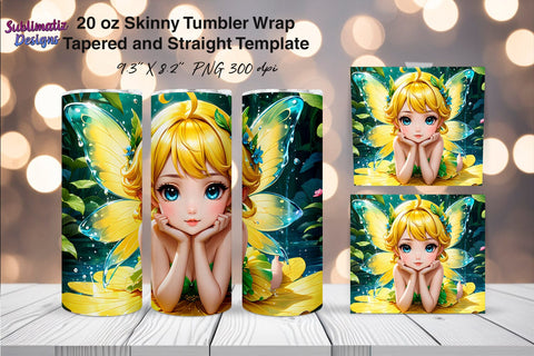 Forest Fairy Tumbler Wrap 20 oz | 20 oz Skinny Tumbler Wrap Sublimation Design Sublimation Sublimatiz Designs 