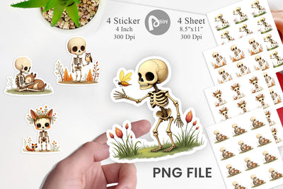Forest Familiar Skeletons Sticker Sublimation artnoy 