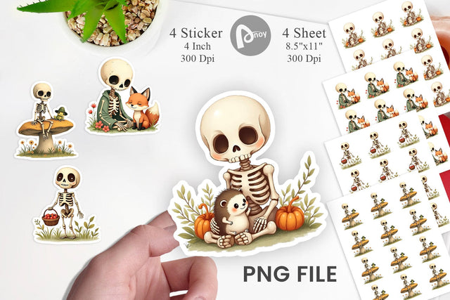 Forest Familiar Skeletons Sticker Sublimation artnoy 