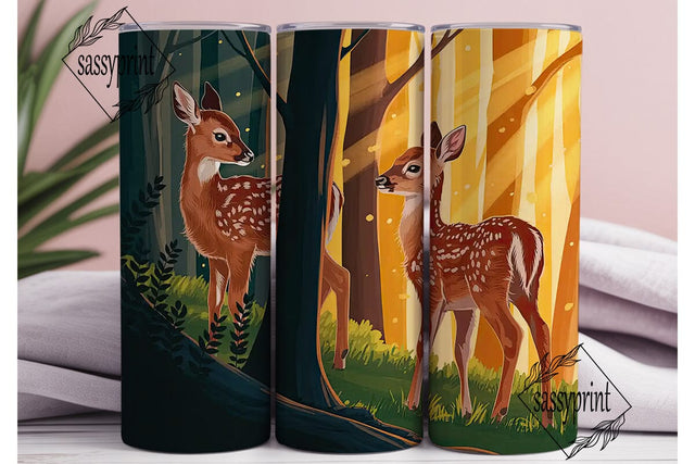 Forest Fawns Golden Light 20oz Tumbler Sublimation sassyprint 