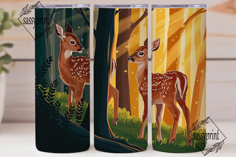 Forest Fawns Golden Light 20oz Tumbler Sublimation sassyprint 