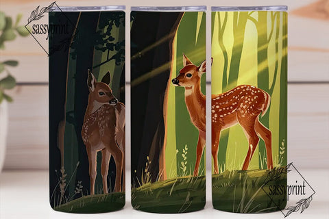 Forest Fawns Golden Light 20oz Tumbler Sublimation sassyprint 