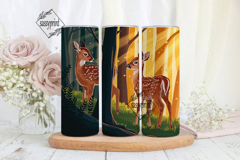 Forest Fawns Golden Light 20oz Tumbler Sublimation sassyprint 