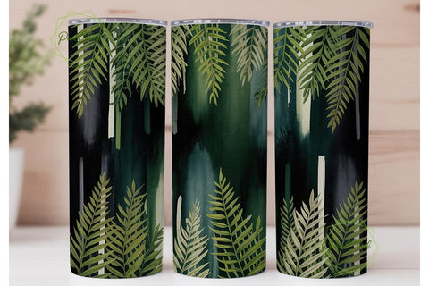 Forest Ferns 20oz Tumbler Wrap Sublimation PixelChick 