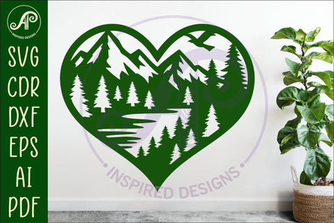 Forest heart wall sign, SVG file. SVG APInspireddesigns 