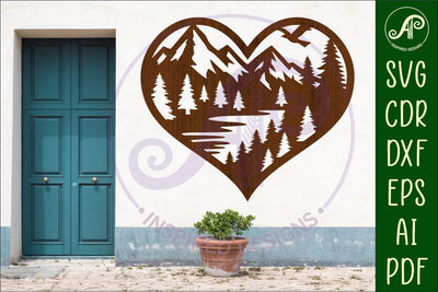 Forest heart wall sign, SVG file. SVG APInspireddesigns 