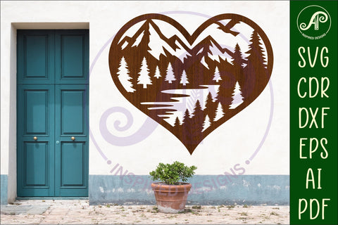 Forest heart wall sign, SVG file. SVG APInspireddesigns 