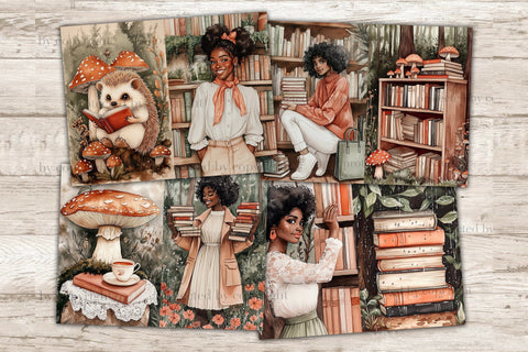 Forest Library Junk Journal Kit | Book Lover Ephemera SVG GlamArtZhanna 