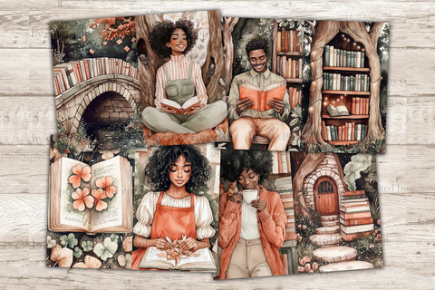 Forest Library Junk Journal Kit | Book Lover Ephemera SVG GlamArtZhanna 