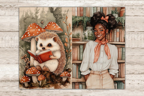 Forest Library Junk Journal Kit | Book Lover Ephemera SVG GlamArtZhanna 