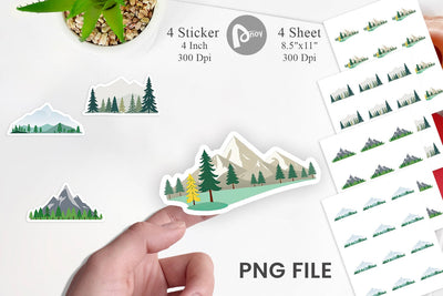 Forest Mountain Sticker Sublimation artnoy 
