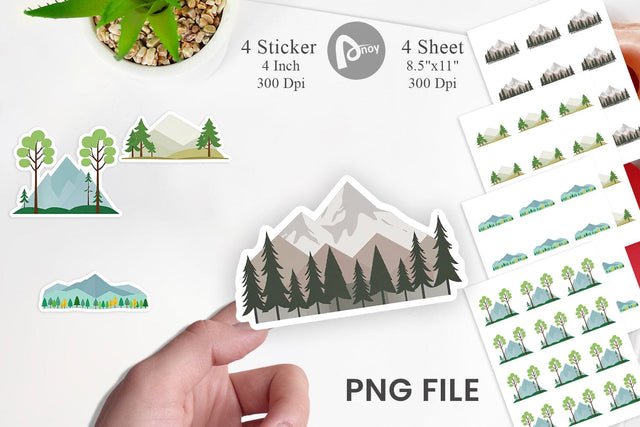 Forest Mountain Sticker Sublimation artnoy 
