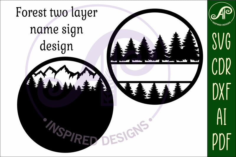 Forest Name sign svg laser cut template nursery sign - So Fontsy
