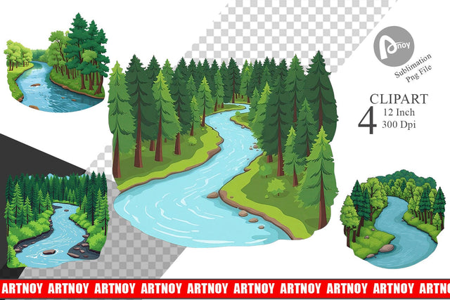 Forest River Clipart Sublimation artnoy 