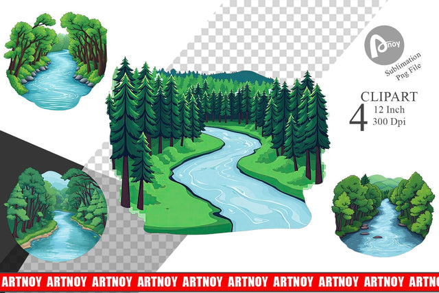 Forest River Clipart Sublimation artnoy 
