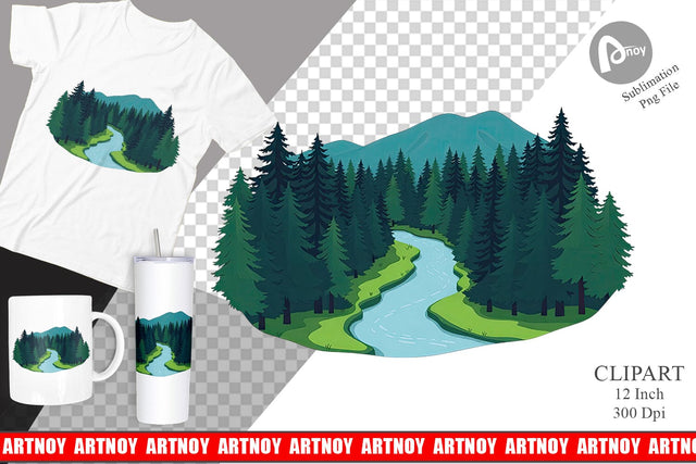 Forest River Clipart Sublimation artnoy 