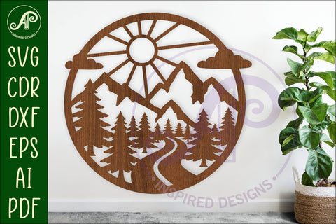 Forest road wall sign, SVG file. laser cut SVG APInspireddesigns 