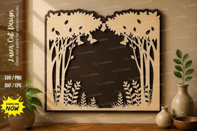 Forest Tree Frame laser cut svg File SVG Regulrcrative 