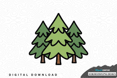 Forest trees sublimation png design Sublimation Regulrcrative 