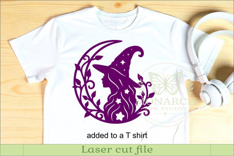 Forest Witch Crescent Moon SVG, Laser Cut Wall Art, Cottage SVG APInspireddesigns 