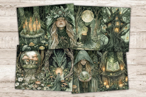 Forest Witch Junk Journal Kit | Fantasy Printable Journal SVG GlamArtZhanna 
