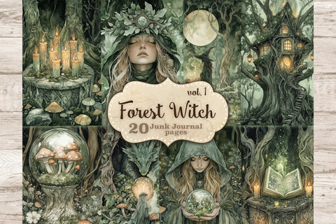 Forest Witch Junk Journal Kit | Fantasy Printable Journal SVG GlamArtZhanna 