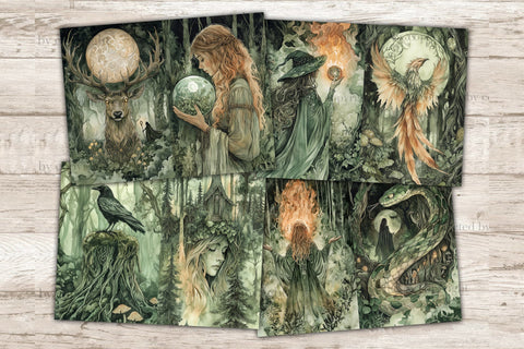 Forest Witch Junk Journal Kit | Fantasy Printable Journal SVG GlamArtZhanna 