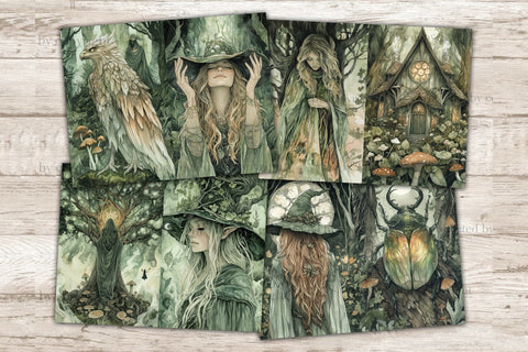 Forest Witch Junk Journal Kit | Fantasy Printable Journal SVG GlamArtZhanna 