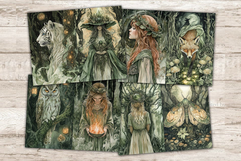 Forest Witch Junk Journal Kit | Fantasy Printable Journal SVG GlamArtZhanna 