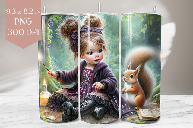 Forest Witch Tumbler PNG, Magic Girl 20oz Wrap Design Sublimation BijouBay 