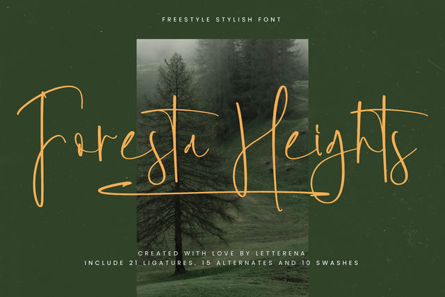 Foresta Heights - Freestyle Stylish Font Font Letterena Studios 