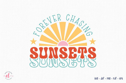 Forever Chasing Sunsets - Retro Summer SVG SVG CraftLabSVG 