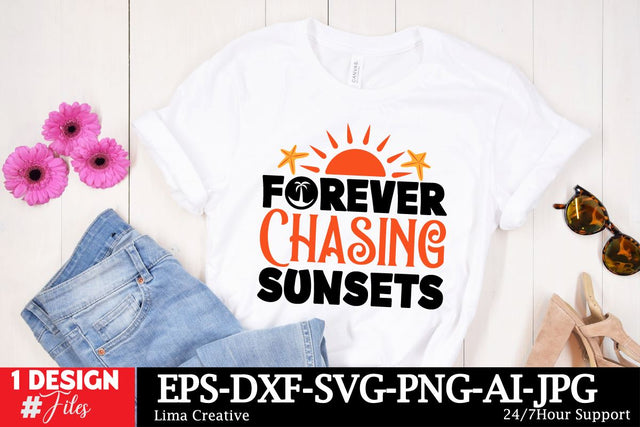 Forever Chasing Sunsets SVG Cut File, Summer T-shirt Design, Summer Sublimation PNG, Summer Sublimation Quotes , Summer SVG DEsign Bundle, Summer Graphic Illustration SVG Insomnia Std 