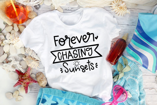 Forever Chasing Sunsets SVG I Beach SVG I Summer Quotes SVG SVG Happy Printables Club 